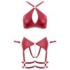 Cottelli Bondage - keresztpántos melltartó szett (piros)