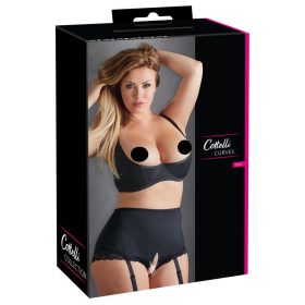 / Cottelli Plus Size - merevített mellemelő (fekete)