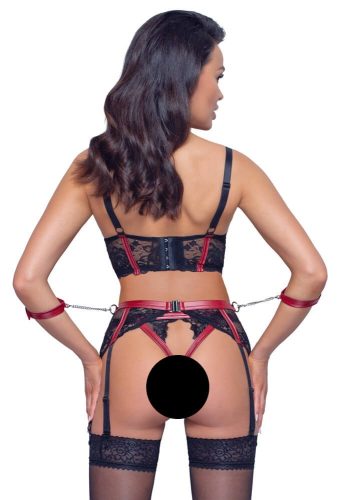 Cottelli Bondage - Matt, csipkés mellemelő szett (piros)