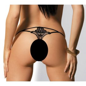 Obsessive Luiza - tulipános tanga (fekete)