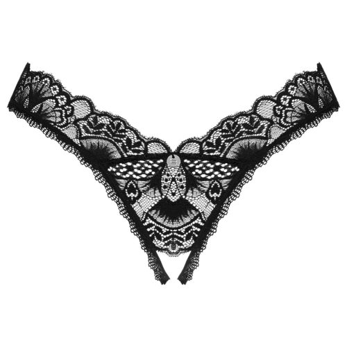 Obsessive Donna Dream - csipkés nyitott tanga (fekete)