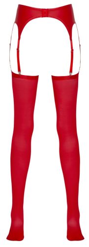 NO:XQSE - fényes harisnyatartós szett (piros)