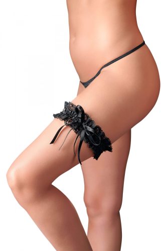 Cottelli - Csipke harisnyakötő (fekete)