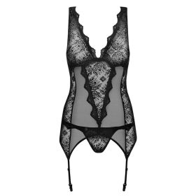   Obsessive Emperita - apró hímzéses felső és tanga (fekete)