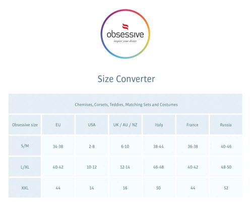 Obsessive Emperita - apró hímzéses felső és tanga (fekete)