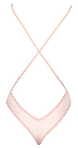 Kissable - mélyen dekoltált csipkés body (pink)