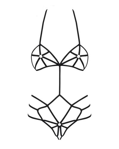 Obsessive - dísz testhám body (fekete) - S/M