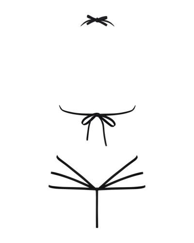 Obsessive - dísz testhám body (fekete) - S/M