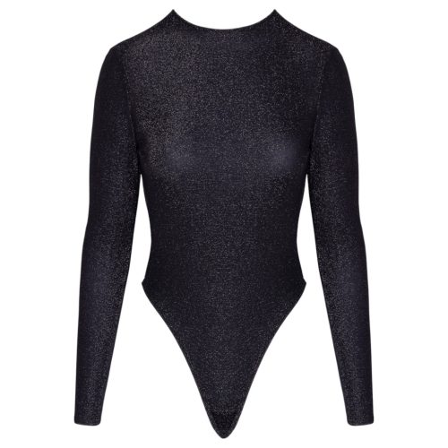 Cottelli - nyitott hátú, csillogós body (fekete)