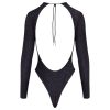 Cottelli - nyitott hátú, csillogós body (fekete)