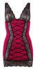 Cottelli - exkluzív fűzős-csipkés ruha (piros-fekete)