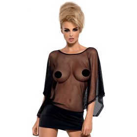 Obsessive Punker - áttetsző miniruha tangával (fekete)