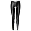 Noir - nyitott, fényes leggings (fekete)