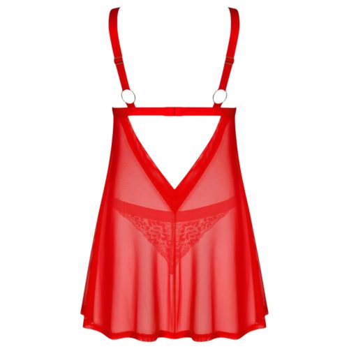 Obsessive Elianes - csipkés babydoll szett (piros)