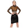 LATE X - áttetsző latex felső (áttetsző-fekete)