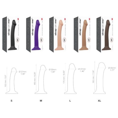 Strap-on-me Dual S - dupla rétegű dildó (fekete)