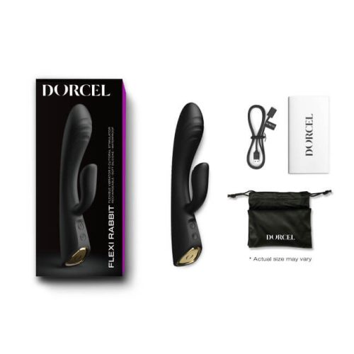 Dorcel Flexi Rabbit - akkus, melegítős csiklókaros vibrátor (fekete)