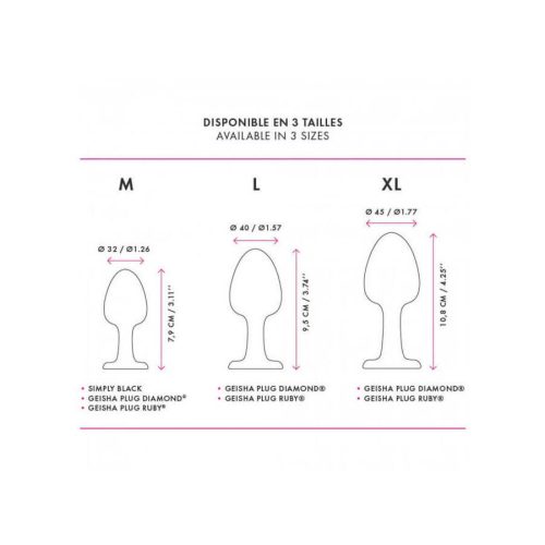 Dorcel Geisha Plug M - golyós anál dildó (fekete)