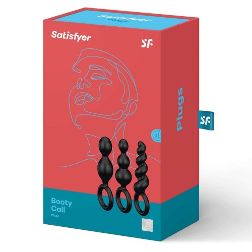 Satisfyer Booty Call - anál dildó szett - fekete (3 részes)