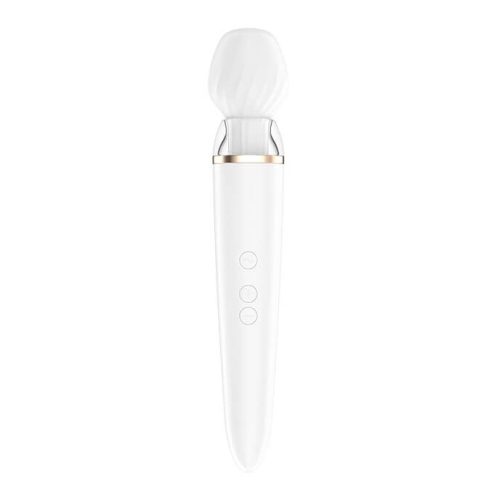 Satisfyer Double Wand-er - okos, akkus masszírozó vibrátor (fehér)