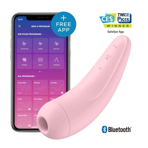 Satisfyer Curvy 2+ - okos, akkus, vízálló csiklóizgató vibrátor (pink)