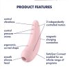 Satisfyer Curvy 2+ - okos, akkus, vízálló csiklóizgató vibrátor (pink)