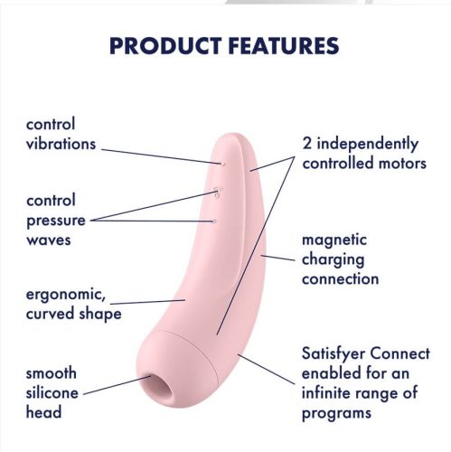 Satisfyer Curvy 2+ - okos, akkus, vízálló csiklóizgató vibrátor (pink)