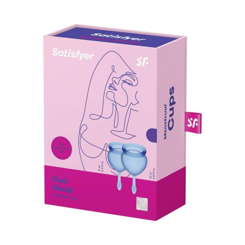 Satisfyer Feel good - menstruációs kehely szett (kék) - 2db