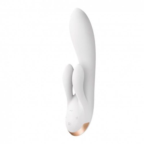 Satisfyer Double Flex - okos, dupla nyuszis vibrátor (fehér)