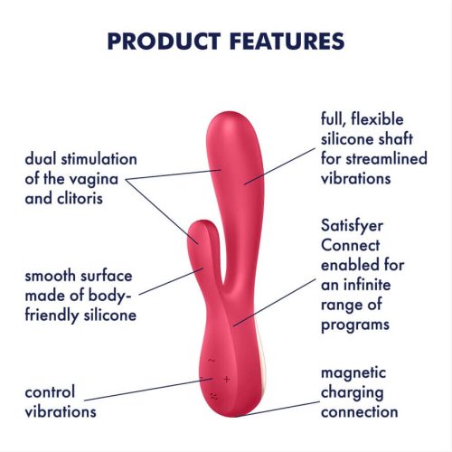 Satisfyer Mono Flex - okos, akkus, vízálló vibrátor (piros)