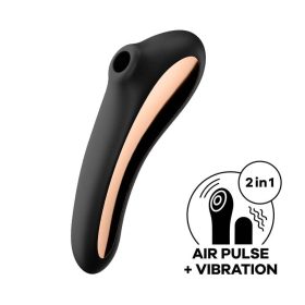   Satisfyer Dual Kiss - akkus hüvelyi és csiklóvibrátor (fekete)