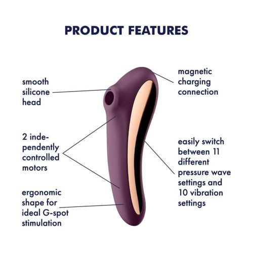 Satisfyer Dual Kiss - akkus hüvelyi és csiklóvibrátor (lila)