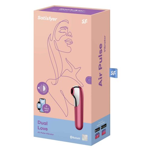 Satisfyer Dual Love - okos, akkus, vízálló hüvelyi és csiklóvibrátor (piros)