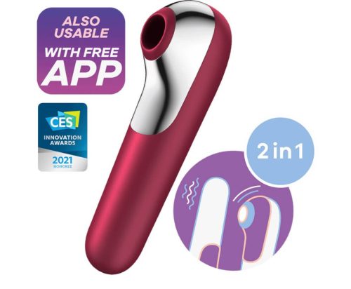 Satisfyer Dual Love - okos, akkus, vízálló hüvelyi és csiklóvibrátor (piros)