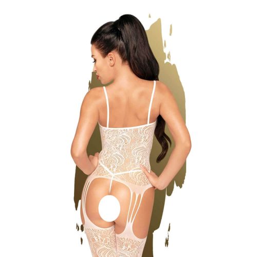 Penthouse Eye of the Storm - virágos-mintás, necc szett (fehér)