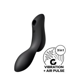   Satisfyer Curvy Trinity 2 - akkus hüvelyi és csiklóvibrátor (fekete)