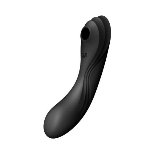 Satisfyer Curvy Trinity 4 - akkus hüvelyi és csiklóvibrátor (fekete)