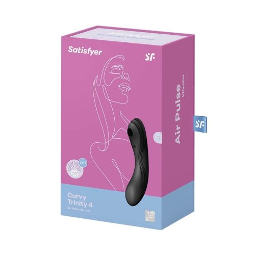 Satisfyer Curvy Trinity 4 - akkus hüvelyi és csiklóvibrátor (fekete)