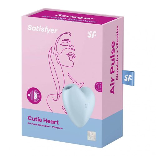 Satisfyer Cutie Heart - akkus, léghullámos csiklóvibrátor (kék)