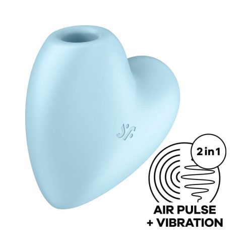 Satisfyer Cutie Heart - akkus, léghullámos csiklóvibrátor (kék)
