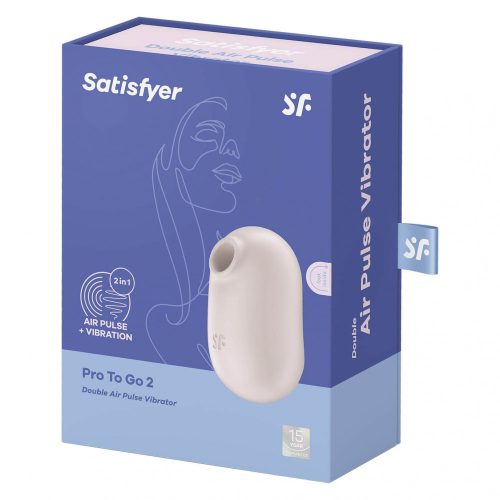 Satisfyer Pro To Go 2 - akkus, léghullámos csiklóizgató vibrátor (bézs)