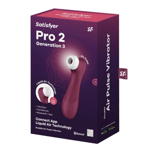 Satisfyer Pro 2 Gen3 - okos, akkus, léghullámos csiklóizgató vibrátor (bordó)