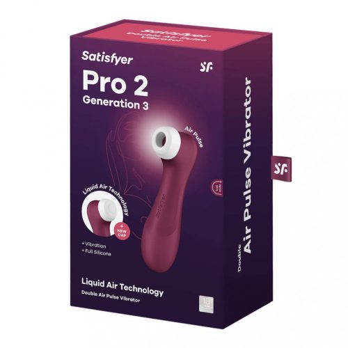 Satisfyer Pro 2 Gen3 - akkus, léghullámos csiklóizgató (bordó)