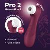 Satisfyer Pro 2 Gen3 - akkus, léghullámos csiklóizgató (bordó)