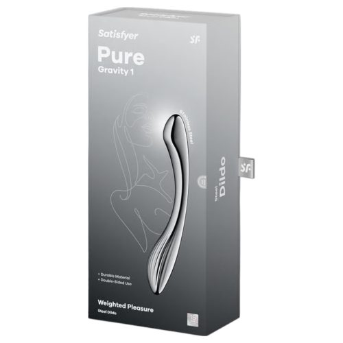 Satisfyer Pure Gravity 1 - bordázott acéldildó (ezüst)
