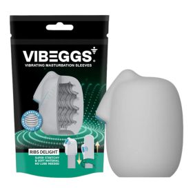  VIBEGGS Ribs Delight - vibrációs tojás maszturbátor (fehér)