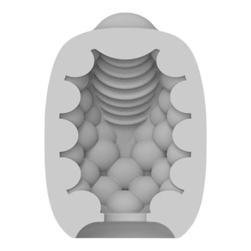 VIBEGGS Blow Misty - vibrációs tojás maszturbátor (fehér)