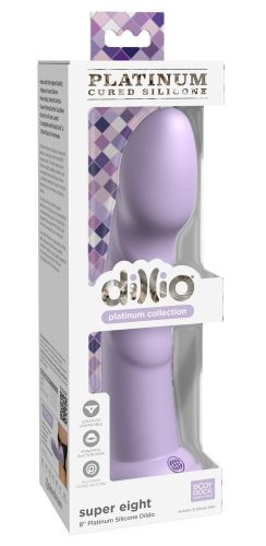 Dillio Super Eight - tapadótalpas makkos szilikon dildó (21cm) - lila