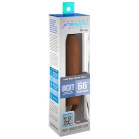   X-TENSION Elite - heregyűrűs péniszköpeny nyitott véggel (sötét natúr)