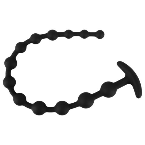 Black Velvet - gyöngyös análdildó (fekete)